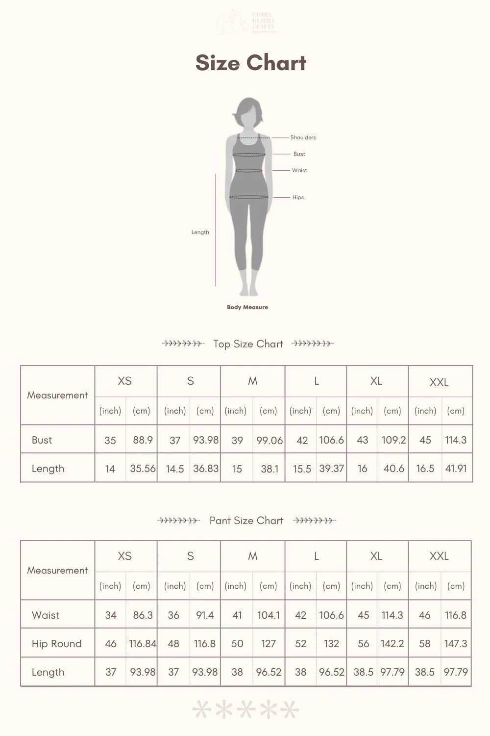 lal ishq-piharva size chart