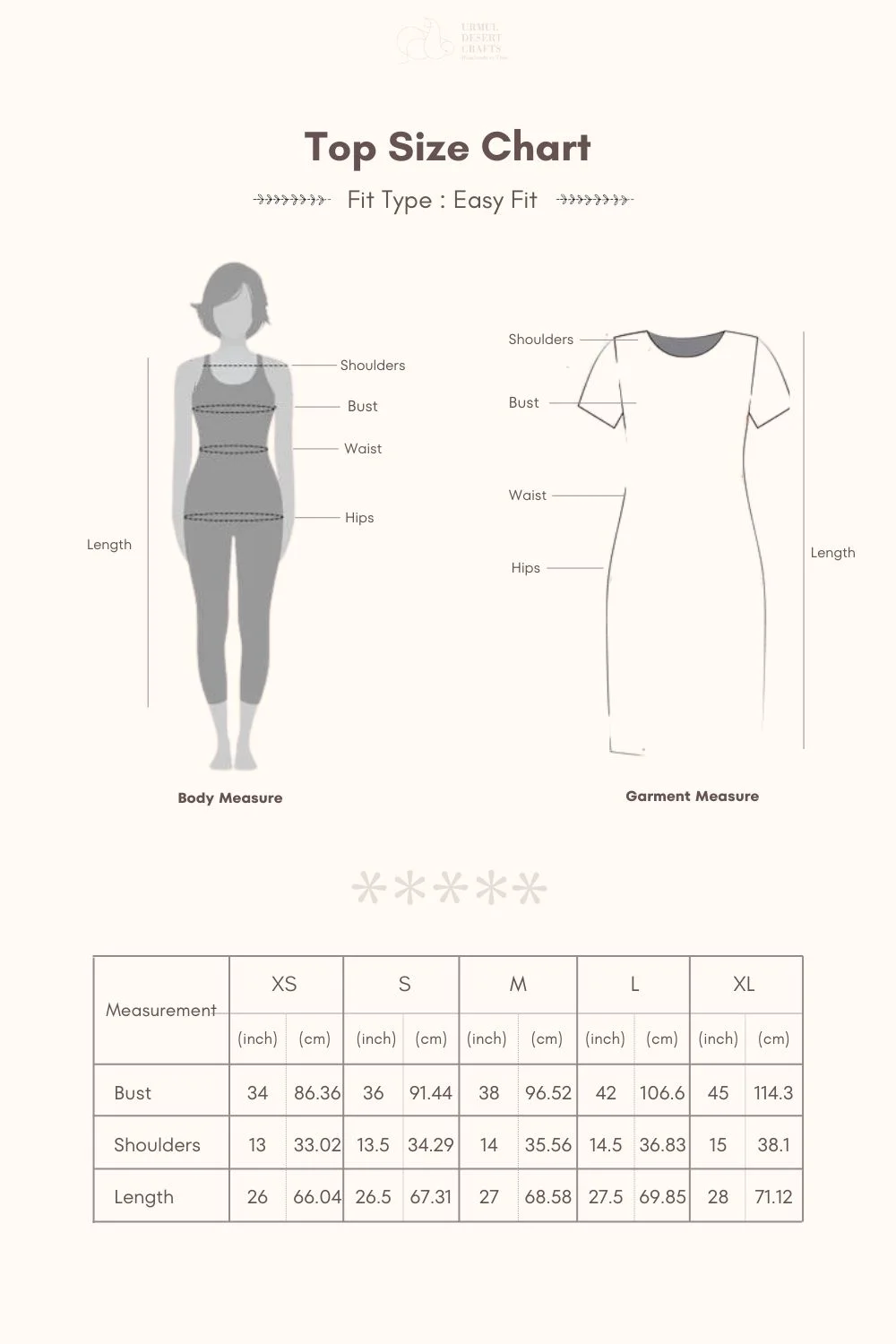 Maru Magic ruffle rani top size chart