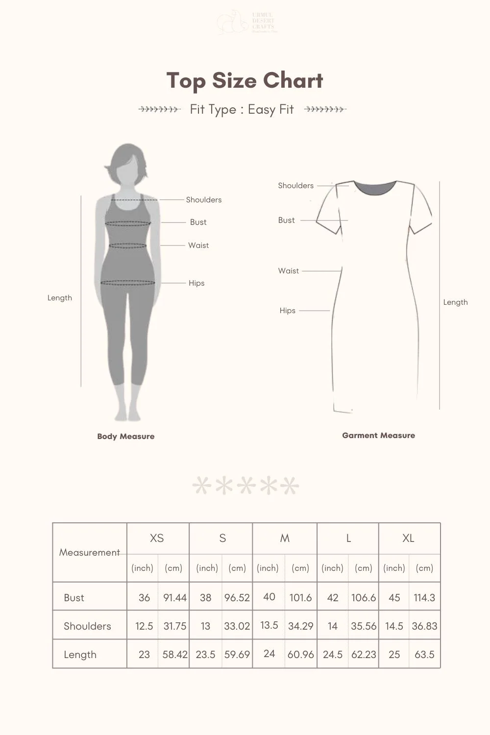 Thar Twirl ruffle rani top size chart