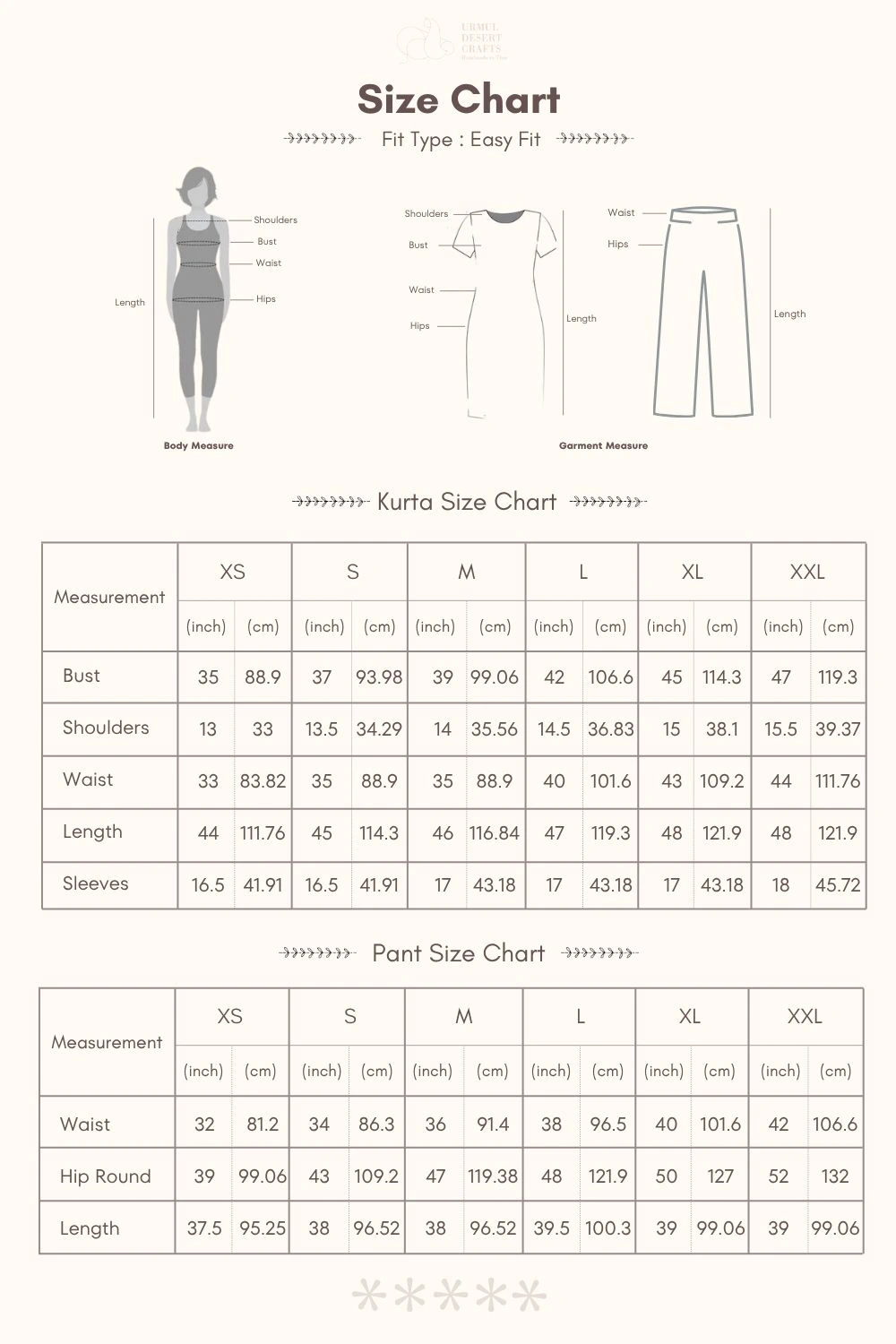 Santosh urmul classicsize chart