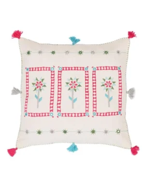 Jijivisha White Cushion Cover